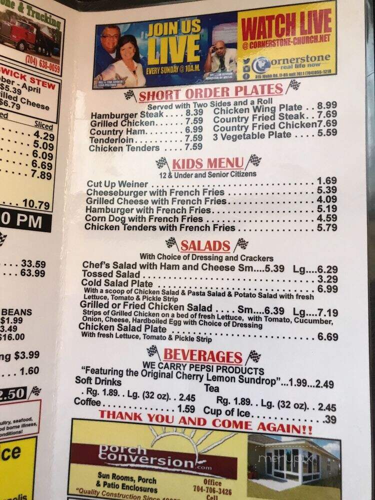 Checkered Flag Barbecue menu 2