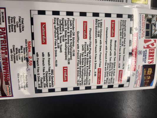 Checkered Flag Barbecue menu 1